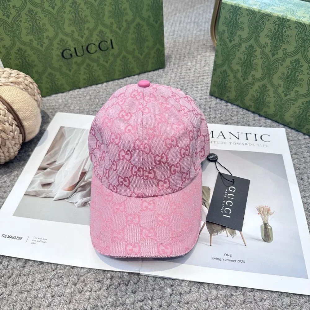Gucci Pink Logo Pattern Cap - Picture 2 of 9